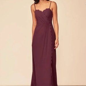 Azazie Tegan Dress Cabernet | Size 2